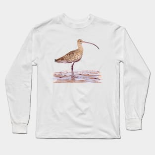 Far-eastern Curlew painting Long Sleeve T-Shirt